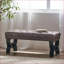 Banc repose-pieds, capitonné pour le salon de la chambre à coucher de l'entrée | Bois brun foncé | Noir-1314479073
