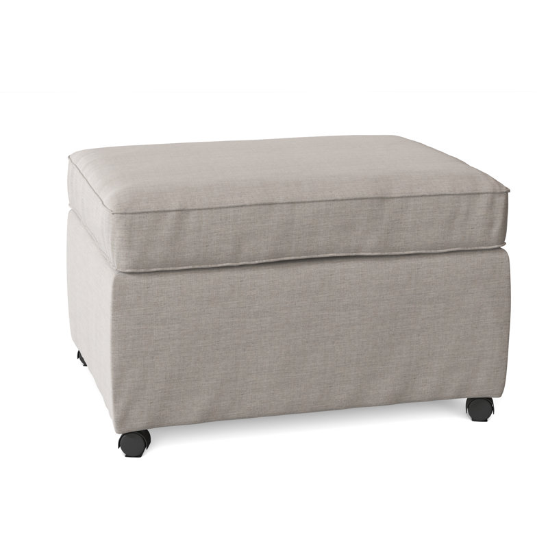 Rika Upholstered Ottoman, Cast Silver Sunbrella®