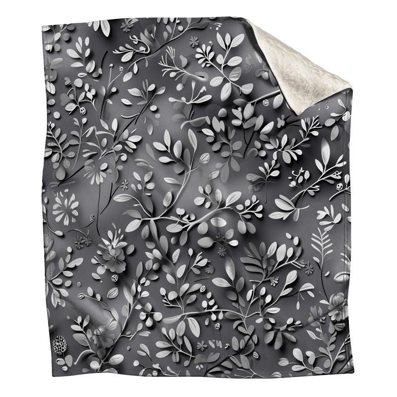 Couvertures monochromes à motif floral, L 50 po x H 60 po