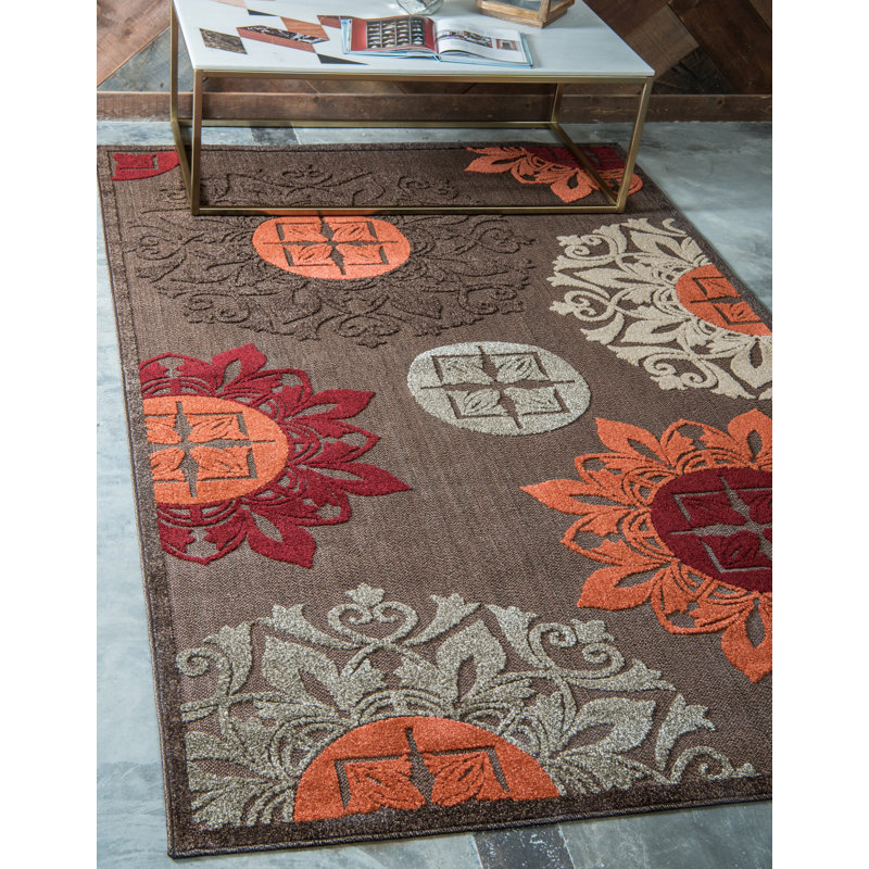 Dalbury Floral Indoor / Outdoor Rug, Rectangle 8' x 10'