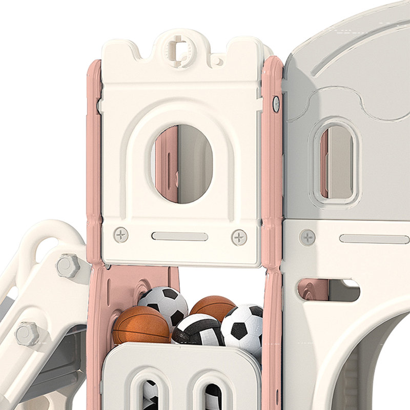 Isulf Zoomie Kids Indoor Slide, Grey/Pink