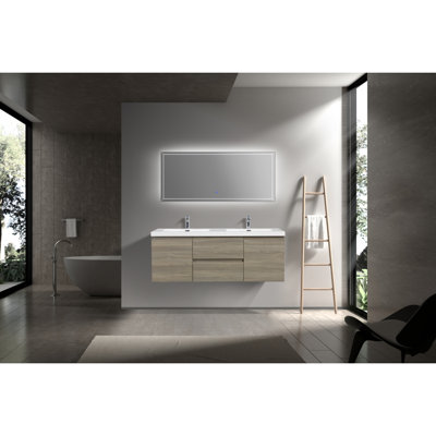 Meuble-lavabo flottant avec lavabo et meuble-lavabo