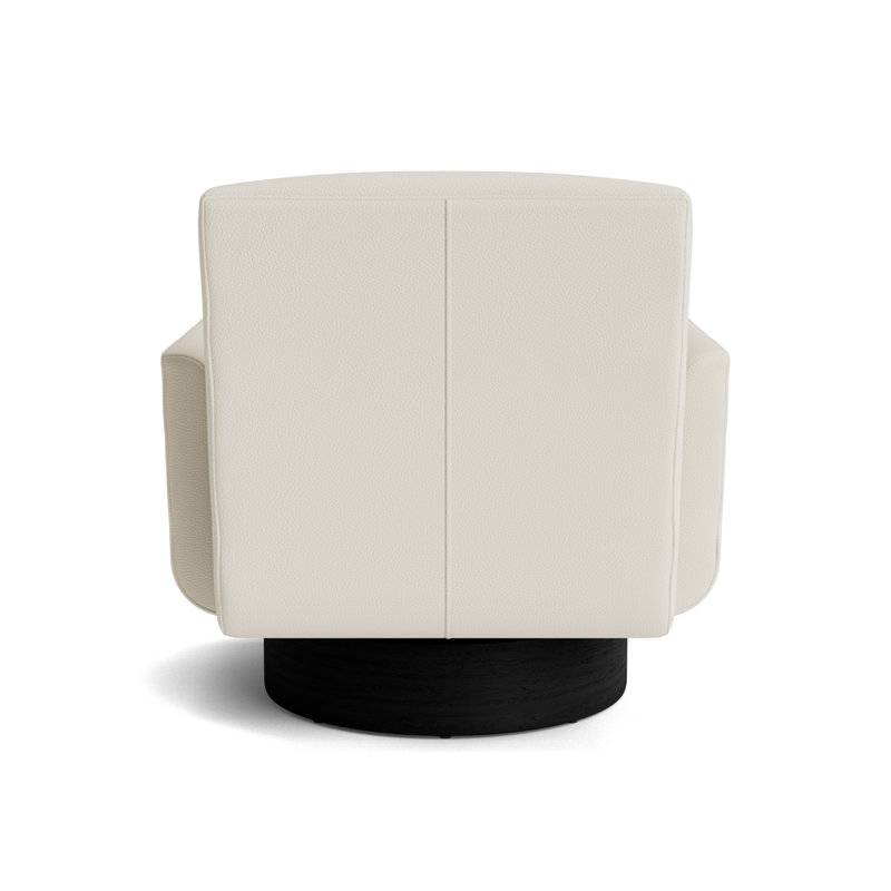 Supernova Full Swivel Leather Chair, Greenwich Performance Leather - Cream, Black