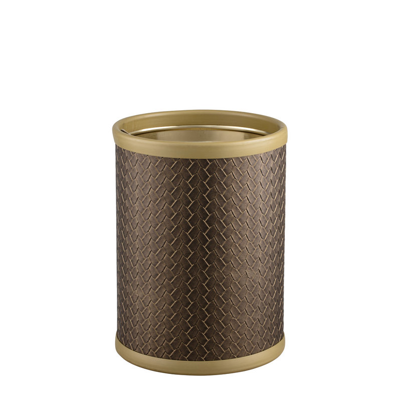 Woodsburgh Steel Open Waste Basket - 2 Gallons, Gold