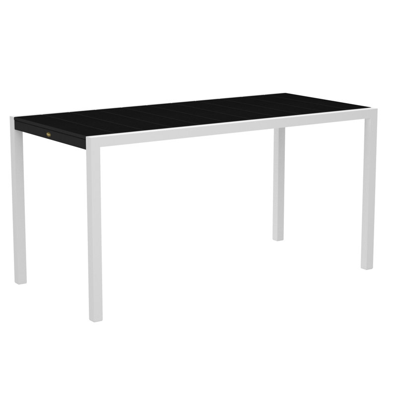 TREX Outdoors Surf City Counter Table, 36" x 73", Textured White/Charcoal Black