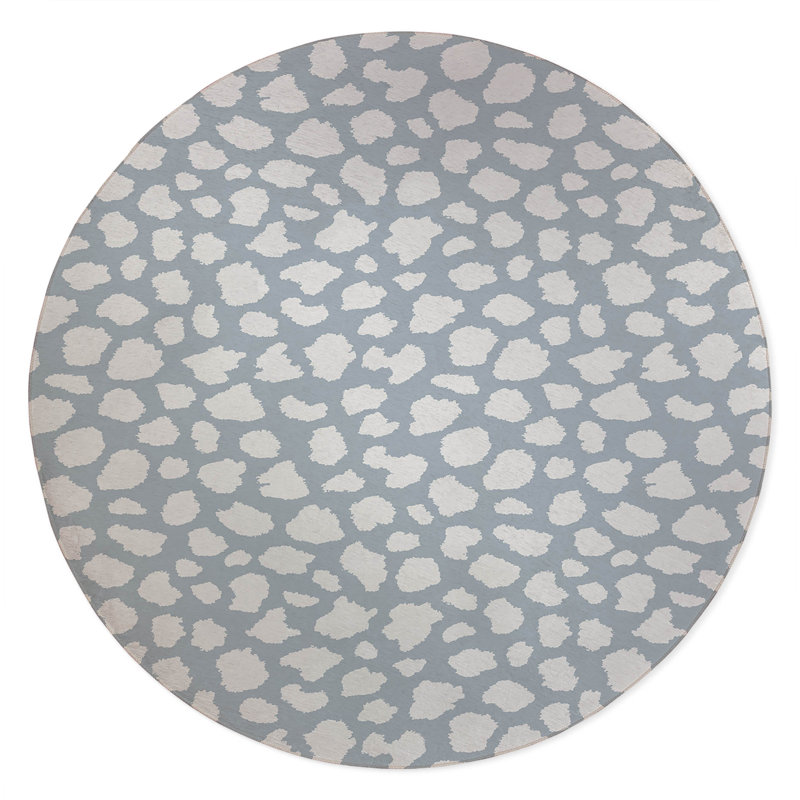Animal Spot Non-Slip Outdoor Rug, Round 5'