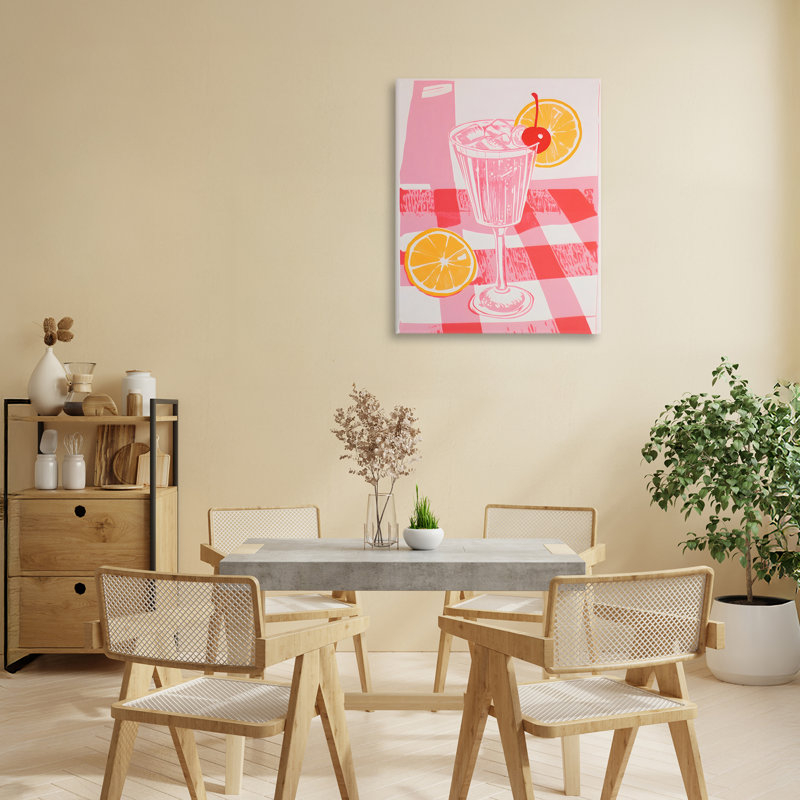 Pink Lemonade on Tablecloth Canvas, design by Walker Noble, 20" H x 16" W
