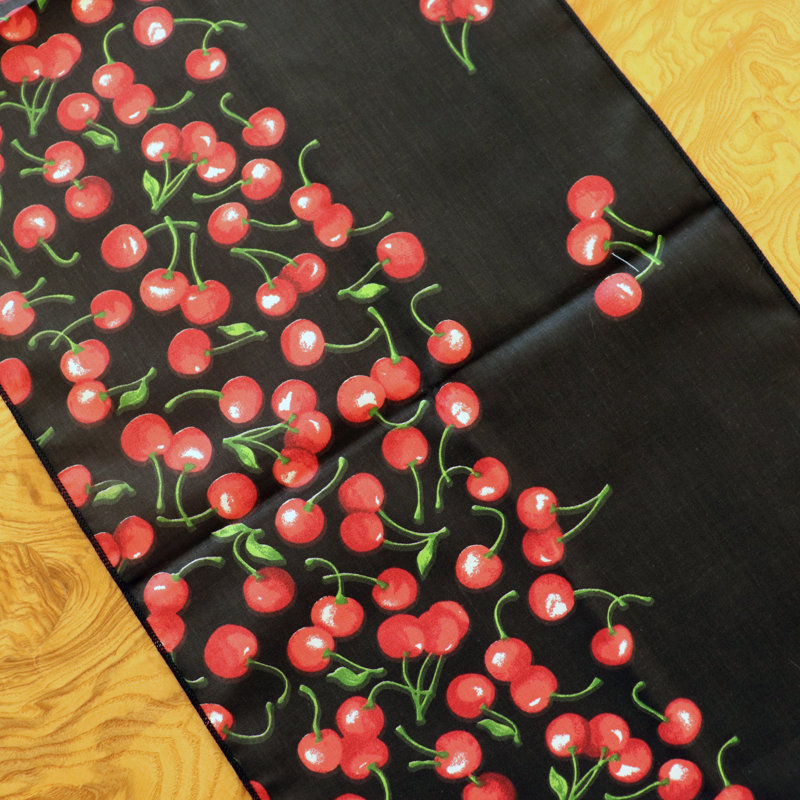 Cherries Border Print Table Runner, 108" x 12"