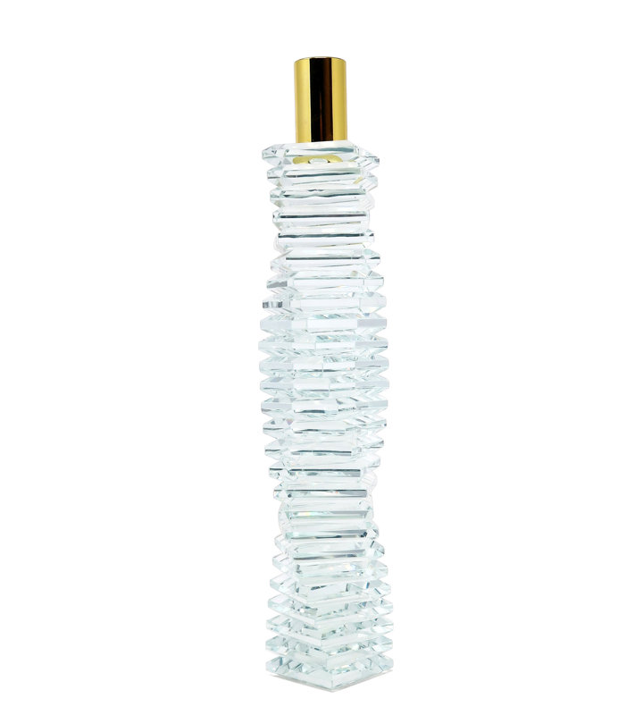 Crystal Candlestick Linear Design, 7.5'' H x 2.5'' W x 2.5'' D