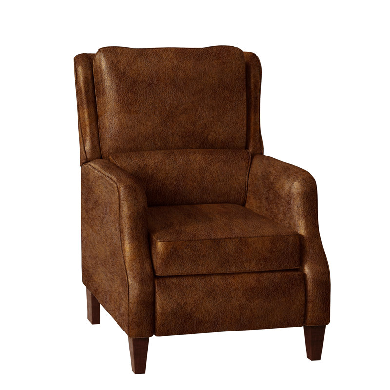 Fauteuil inclinable Schaumburg, Cuir véritable Empyrean tweed, Acajou, Manuel