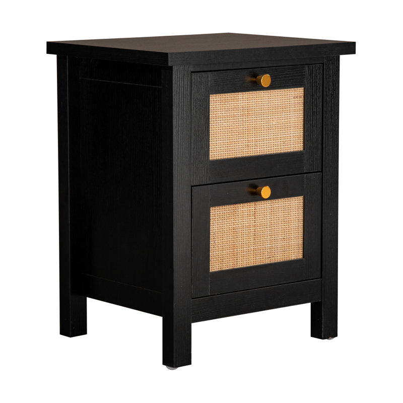 Ludden 48cm W Bedside Table, Black