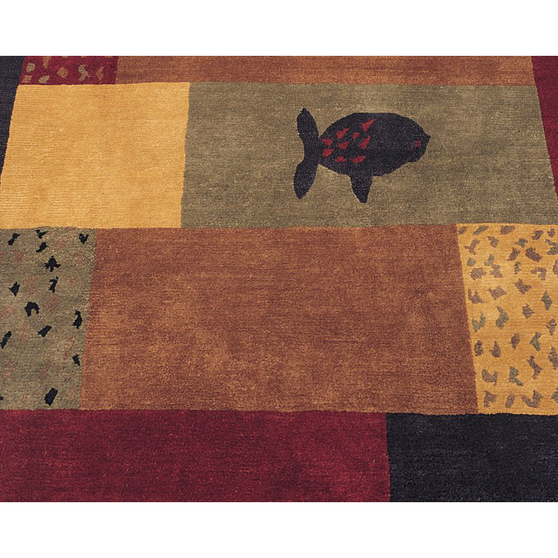 Lagoon Wool Geometric Area Rug in Purple/Red, Rectangle 11' x 17'