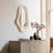 Natural Solid Wood Frame Irregular Oval Decorative Wall Mirror