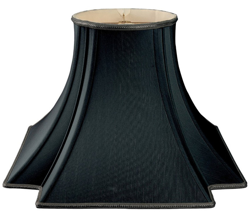 12 in. H Silk Novelty Lamp Shade, 9" H x 12" W x 12" D, Beige/Off-White