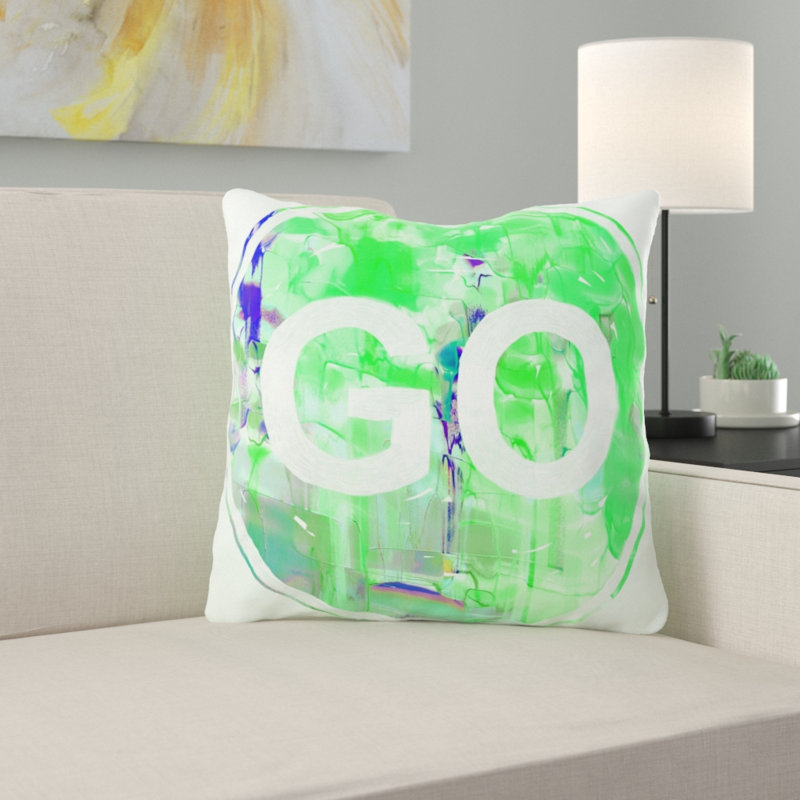 Coussin décoratif aquarelle Warba, Microsuède, Intérieur