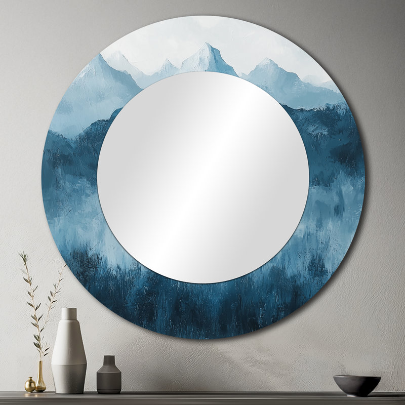 Éléphant d'Afrique moderne dans les montagnes I - Art mural miroir éléphant animal - imprimé sur métal, 36 po x 36 po
