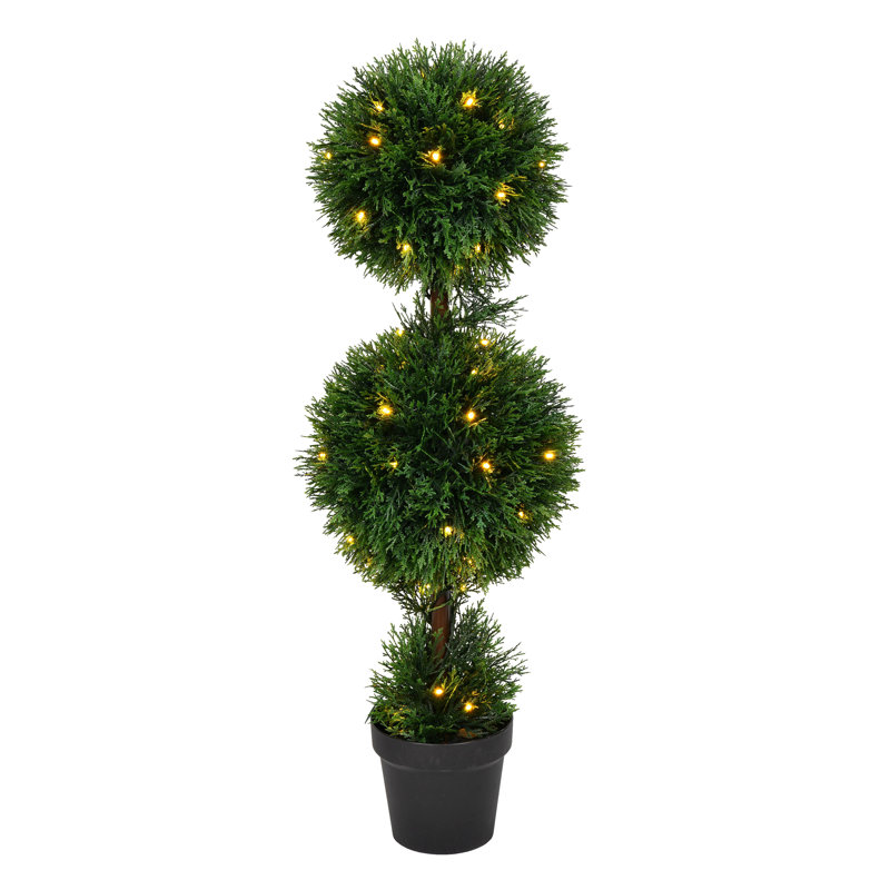 Vickerman Artificial Cedar Ball Topiary 36'' Faux Topiary in Pot Liner