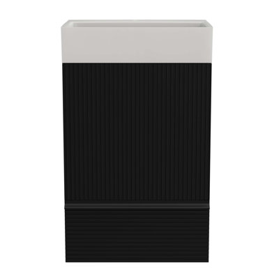 Gada 20" Striped Matt Bathroom Vanity With Ceramic Sink, Freestanding Bathroom Cabinet For Modern Bathroom