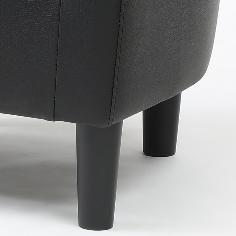 Chaise + repose-pieds Salem 5A3E2BC29E6C428FAD1429798F94B9E5, Similicuir noir