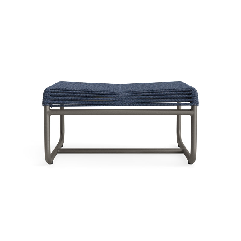 Walter Lamb Outdoor Ottoman, Marine/Mica