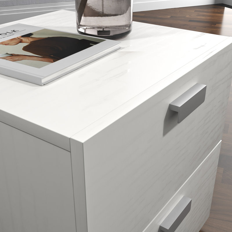 2 - Drawer Nightstand in White