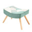 Chaise d'appoint de chambre à coucher avec - Fauteuil en lin bleu, épissage à la mode et structure en bois massif, salon, cadre de surface créatif et confortable