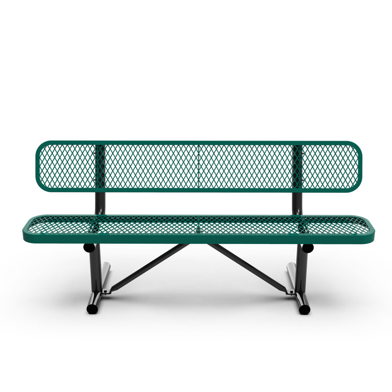 Banc d'extérieur en métal avec dossier Hadleigh, Vert