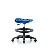 Adjustable Height Ergonomic Lab Stool with Footring Pedestal Base