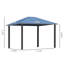 3.6 x 3m Outdoor Hardtop Gazebo with Polycarbonate Roof, Black Steel Frame, Beige Removable Privacy Curtains and Mosquito Netting for Patio Garden and Poolside Use