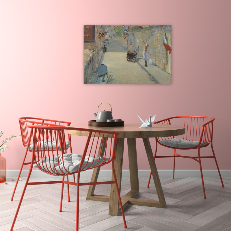 Drapeaux de la rue Mosnier, 1878 - Estampe d'art mural contemporain abstraite impressionniste, H 24 po x l 36 po