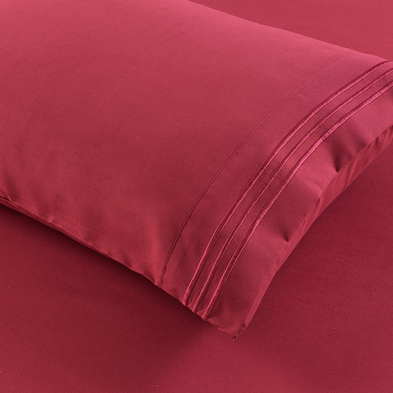Ensemble de draps WF-BSS4-E, Ensemble de draps pour lit simple + drap-housse +, Bourgogne