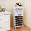 Esto 20 Bottle Free -standing Shelf Wine Bottle And Wine Glass Rack in White