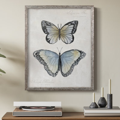 Vintage Butterflies II Framed Print - Solid Wood