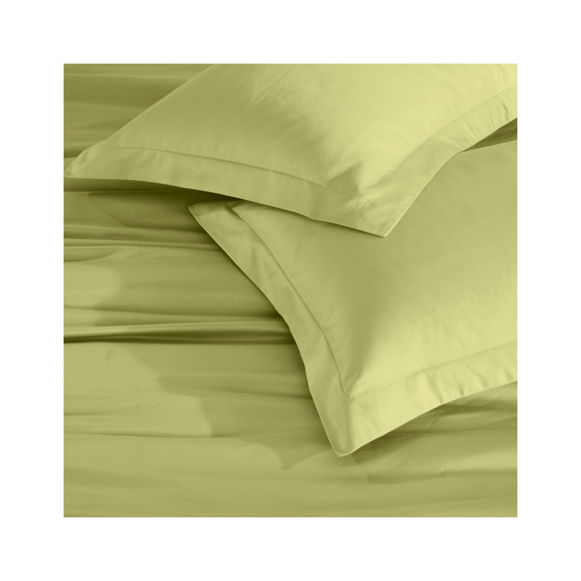 Cotton Duvet Cover Set, Olive Green, King/California King Duvet Cover + 2 King Shams