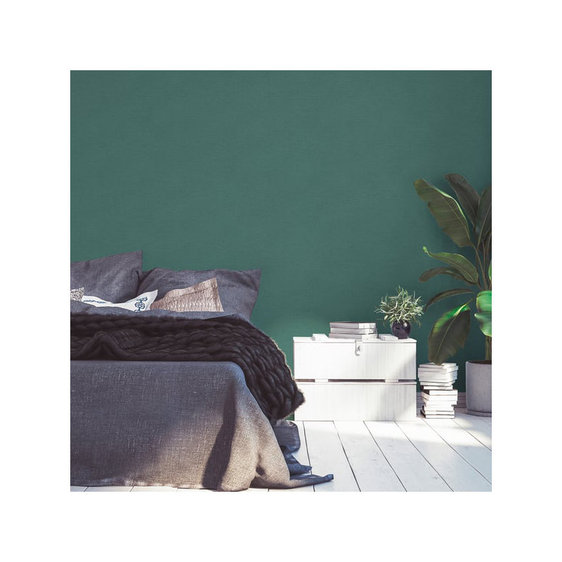 Flourish 10.05m x 53cm Textured Wallpaper Roll, Green