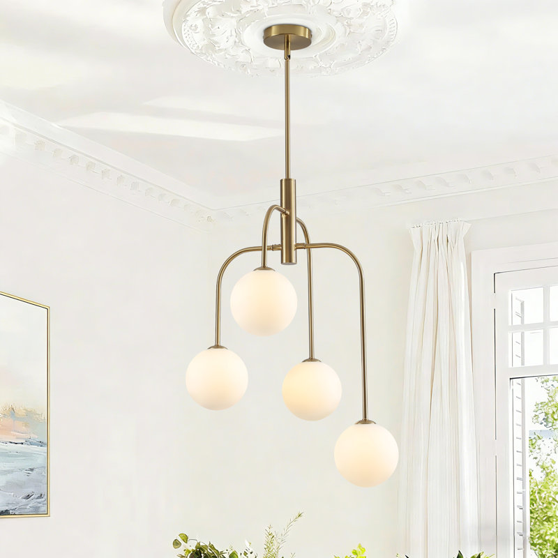 4 - Light Dimmable Sputnik Modern Linear Chandelier