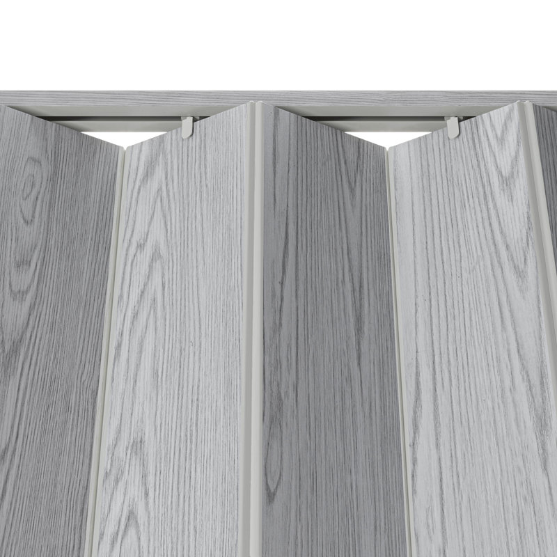 Portes accordéon pliables en PVC 36 po ou cloison d'intimité à usage interne, gris, 36 po x 80 po, Gray