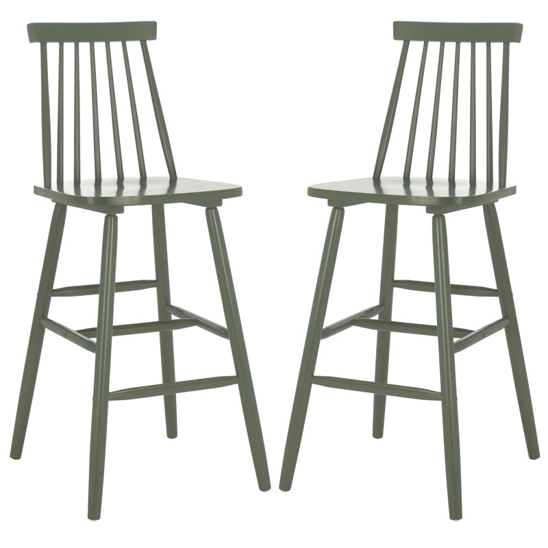 Birdia Solid Wood Counter Stool, Bar Stool (30.08" Seat Height), Garden Green