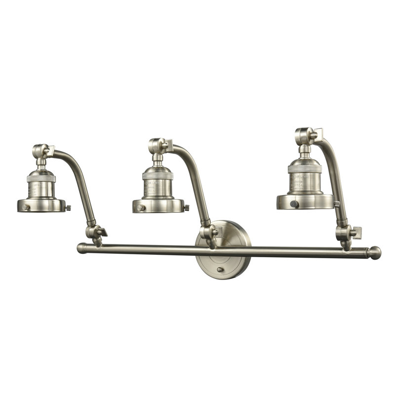 Ampoule 3-lumière vanité Burlingame, Bronze huilé, Ampoule DEL rétro à intensité réglable de 3 W