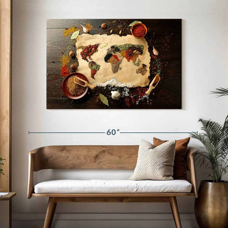 Yarlin Spices World Map, 32" H x 48" W
