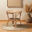 Table basse en rotin antique brun naturel Velmor, style bohémien, H 22,15 po x l 21,82 po x P 21,82 po