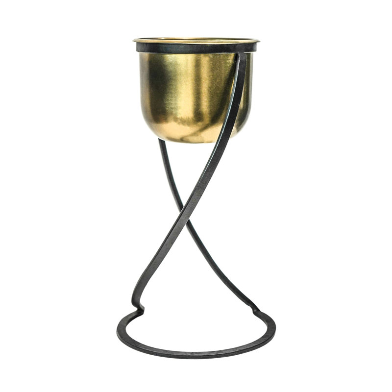 Kensington Metal Planter on Stand, 42cm H x 14cm W x 14cm D