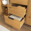 Buffet 47,2 po, cuisine avec rangement adéquat, 3 tiroirs et 2 portes, couleur bois naturel, fabrication stable et fabrication de panneaux de particules