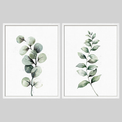 Leaves Plants Modern Artwork Framed Prints Posters Bathroom Small Wall Art