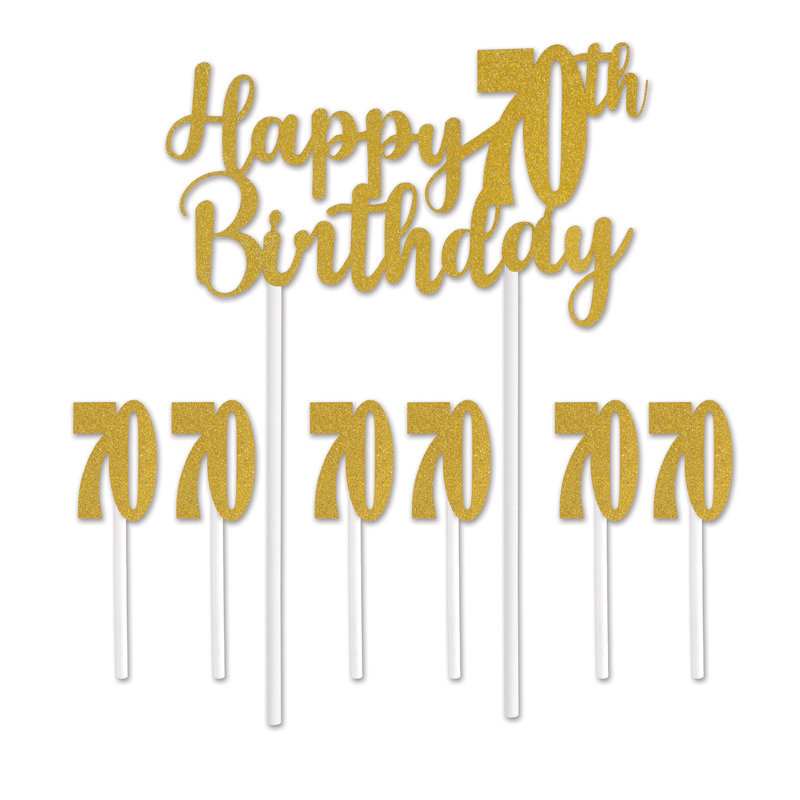 Happy "70th" Birthday Cake topper