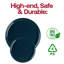 Assiettes à salade rondes jetables en plastique bleu marine (21,6 cm) - 120 assiettes