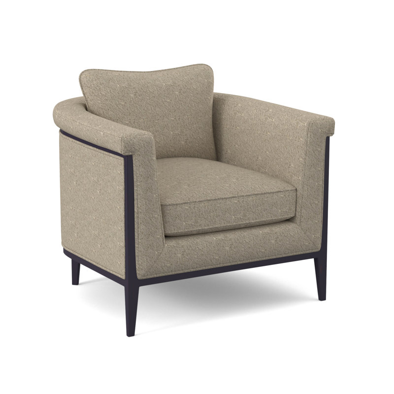 Fauteuil demi-tonneau Chalice, Lin de Venise, Ébène vintage