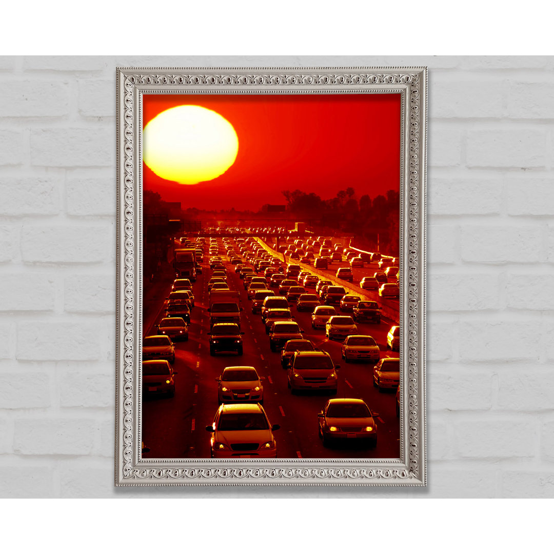 Los Angeles Highway Sun Blaze - Einzelner Bilderrahmen Kunstdrucke