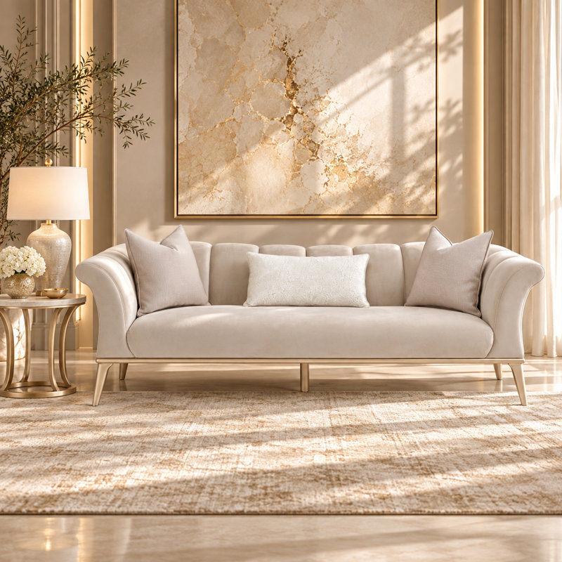 Yvette 100'' Velvet Sofa