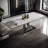 Rectangular rock plate dining table and chair set